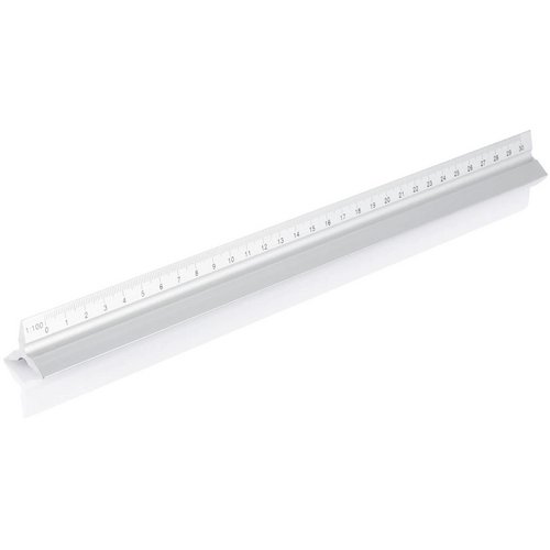 Aluminium driehoeks liniaal zilver