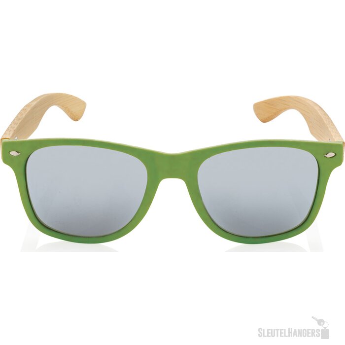 Bamboe en RCS zonnebril van gerecycled plastic groen