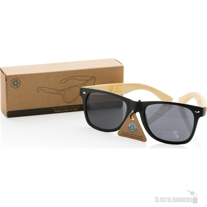 Bamboe en RCS zonnebril van gerecycled plastic zwart