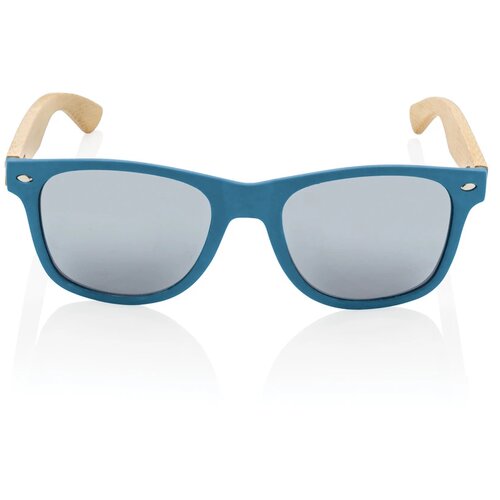 Bamboe en RCS zonnebril van gerecycled plastic blauw