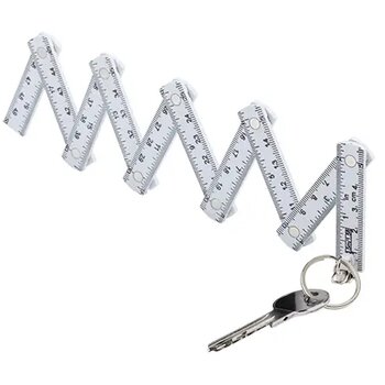 Duimstok/sleutelhanger 50 cm geijkt volgens EG ijknorm klasse 11 wit Duimstok/sleutelhanger 50 cm geijkt volgens EG ijknorm klasse 11 wit