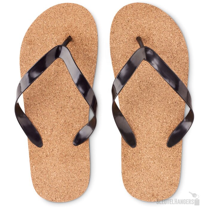 Kurk teenslippers Zwart