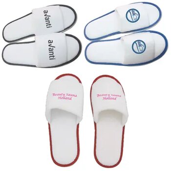 Hotel slippers met open teen Zwart