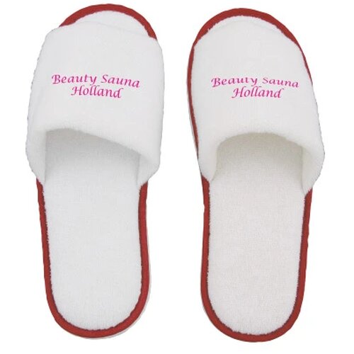 Hotel slippers met open teen Rood
