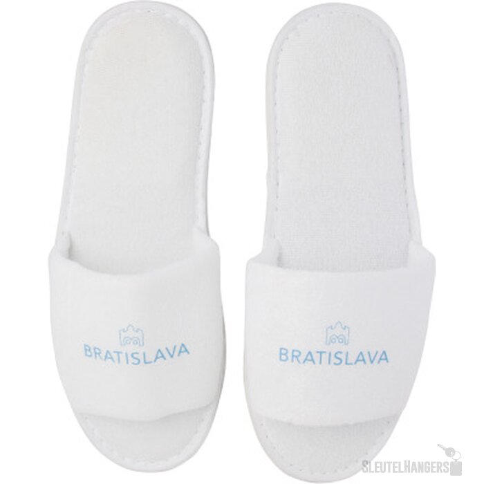 Hotel slippers met open teen Wit
