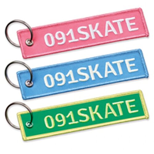 Geborduurde key tag