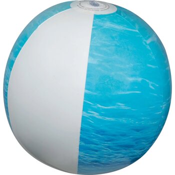 Strandbal met zeemotief (Ø 26 cm) Turquoise