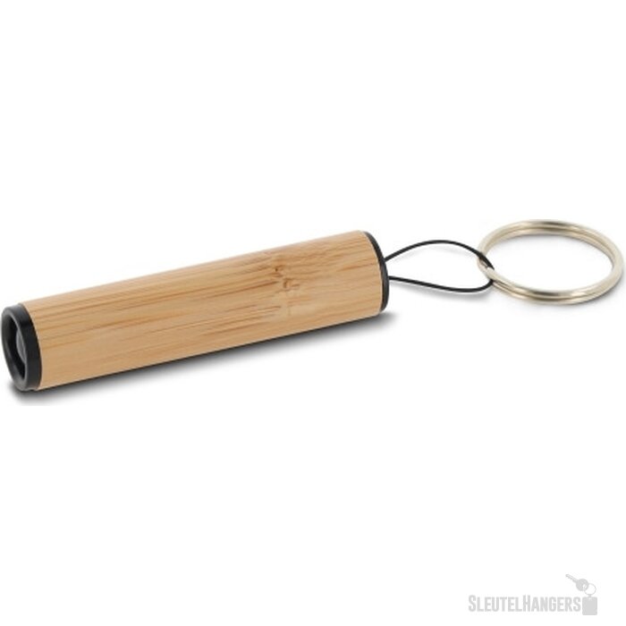 Zaklamp sleutelhanger bamboe hout