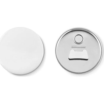 Koelkastmagneet en flesopener Pin opener mat zilver Koelkastmagneet en flesopener Pin opener mat zilver