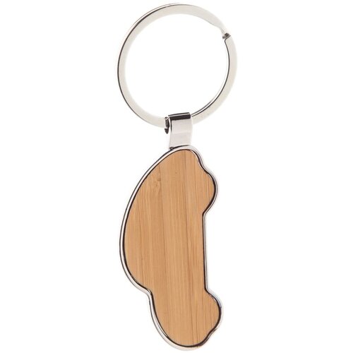 Auto Sleutelhanger Met Bamboe Inzet Bruin