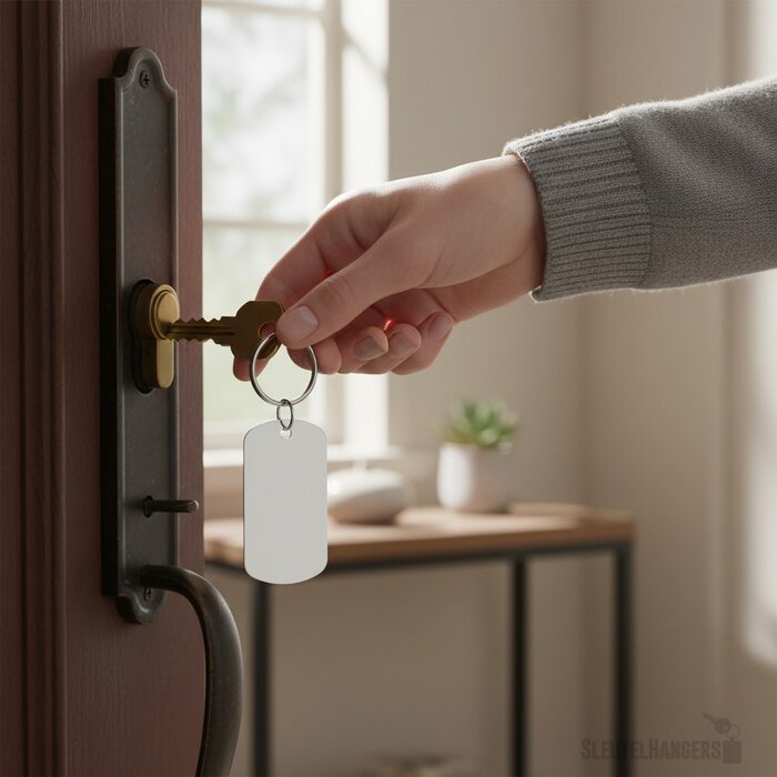 Gerecyclede Aluminium Sleutelhanger Zilver