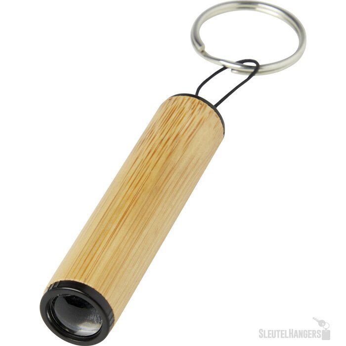 Cane bamboe sleutelhanger met lampje Naturel