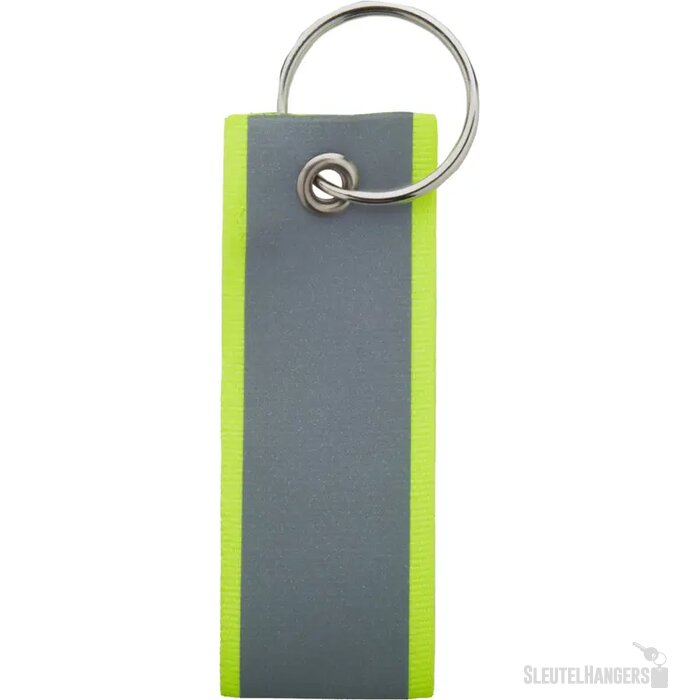 Reflecterende Polyester Sleutelhanger Geel