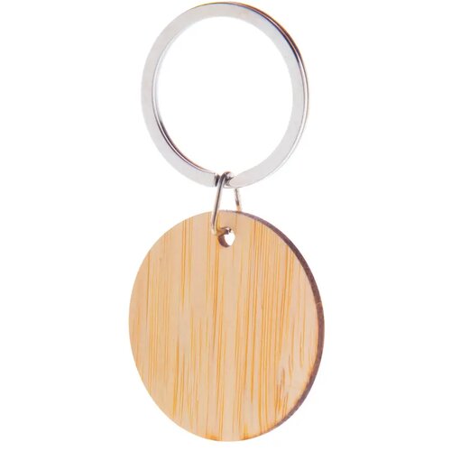 Bamboe Sleutelhanger Met Metalen Ring Naturel