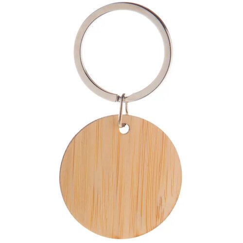 Bamboe Sleutelhanger Met Metalen Ring Naturel