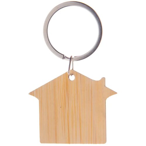 Bamboe Sleutelhanger In Huisvorm Naturel