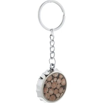 Kroonkurk Sleutelhanger Met Opener Zilver Kroonkurk Sleutelhanger Met Opener Zilver