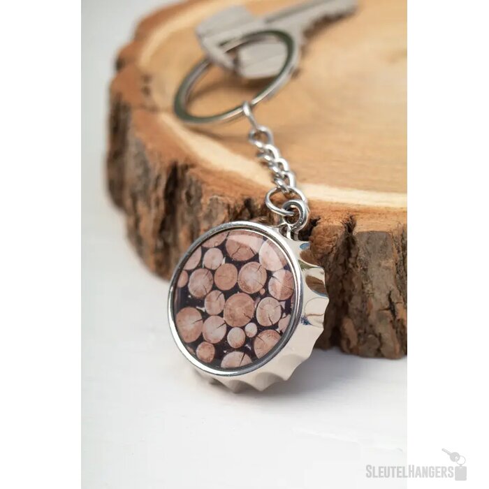 Kroonkurk Sleutelhanger Met Opener Zilver