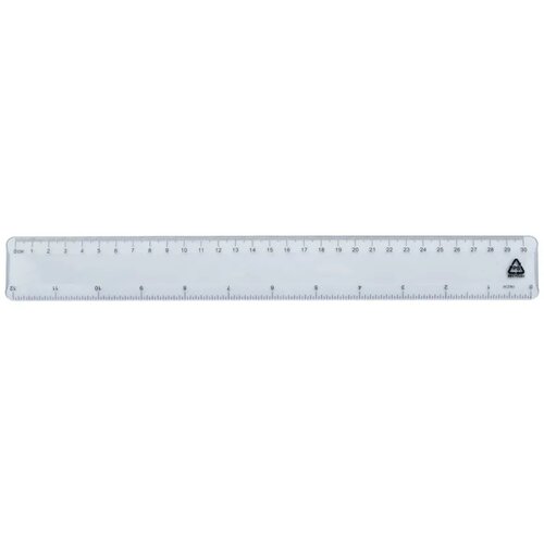 Gerecyclede plastic liniaal (30 cm) Transparant