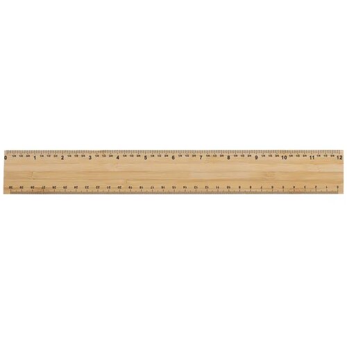 Extra dikke dubbelzijdige bamboe liniaal (30 cm) Bruin
