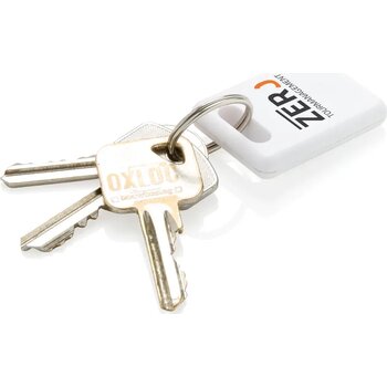 Vierkante tracker sleutelhanger Wit