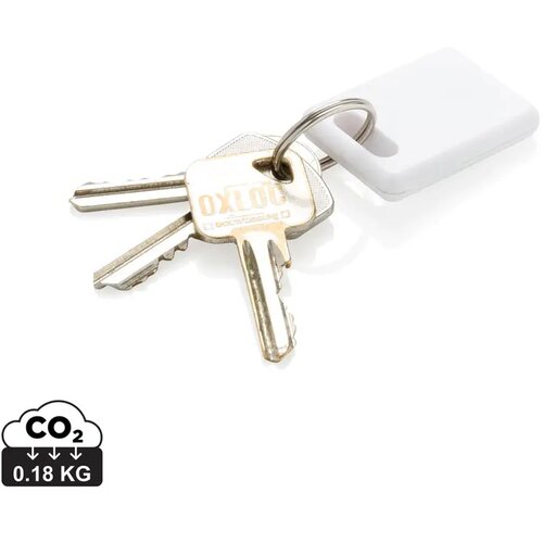 Vierkante tracker sleutelhanger Wit