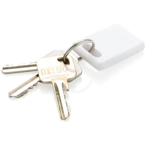 Vierkante tracker sleutelhanger Wit