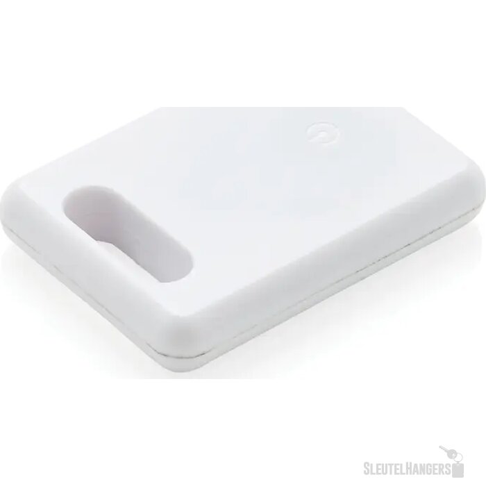 Vierkante tracker sleutelhanger Wit