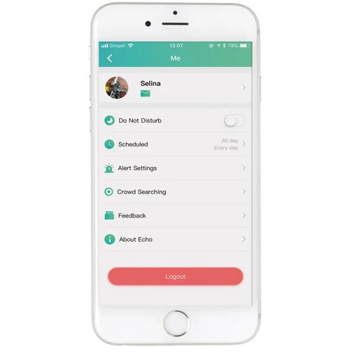 Vierkante tracker sleutelhanger Wit