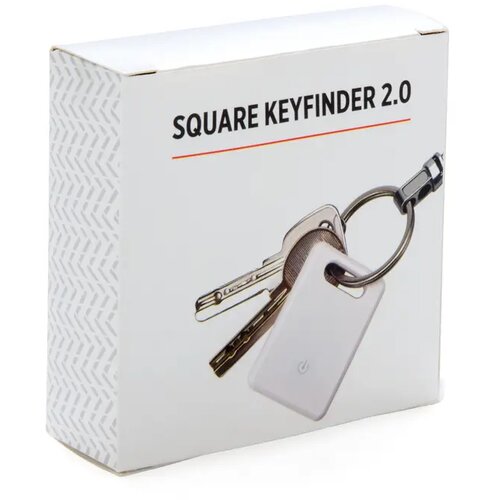 Vierkante tracker sleutelhanger Wit