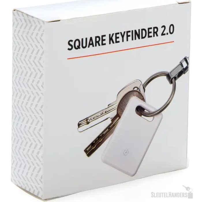Vierkante tracker sleutelhanger Wit