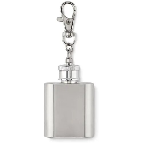 Sleutelhanger heupfles Hippy zilver