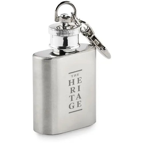 Sleutelhanger heupfles Hippy zilver