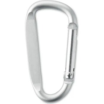 Aluminium karabijnhaak sleutelhanger Zilver