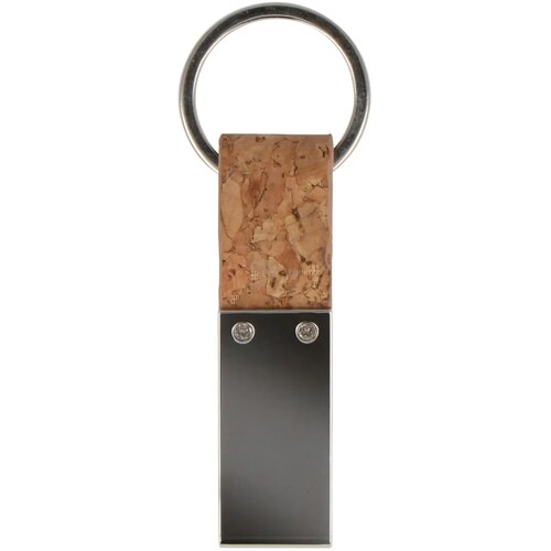 Sleutelhanger rechthoekig kurk & metaal Naturel