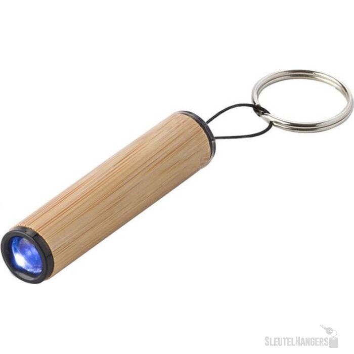 Bamboe mini-zaklamp met sleutelhanger Ilse