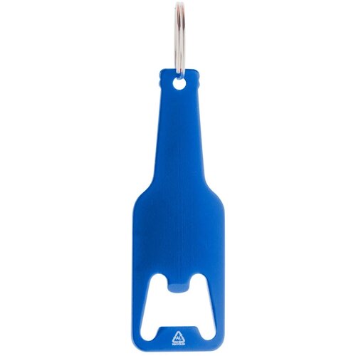 Flesvormige Flesopener Met Sleutelring Blauw