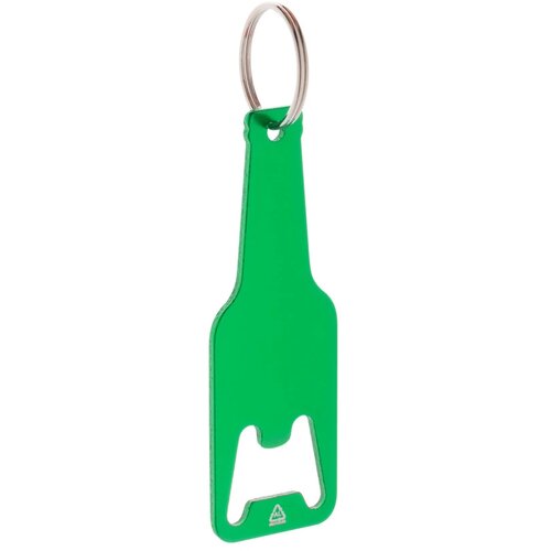 Flesvormige Flesopener Met Sleutelring Groen