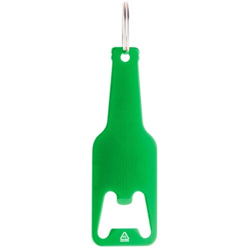 Flesvormige Flesopener Met Sleutelring Groen