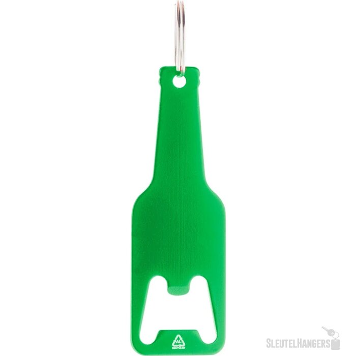 Flesvormige Flesopener Met Sleutelring Groen