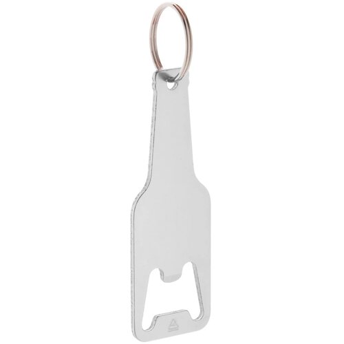 Flesvormige Flesopener Met Sleutelring Zilver