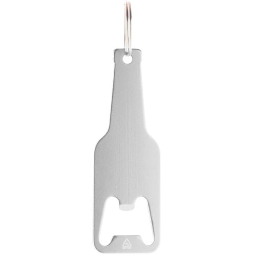 Flesvormige Flesopener Met Sleutelring Zilver