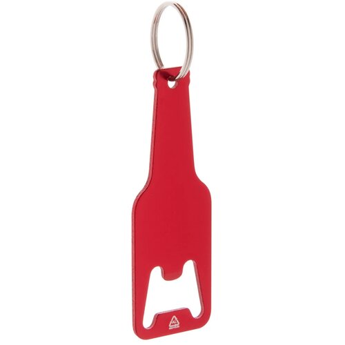 Flesvormige Flesopener Met Sleutelring Rood