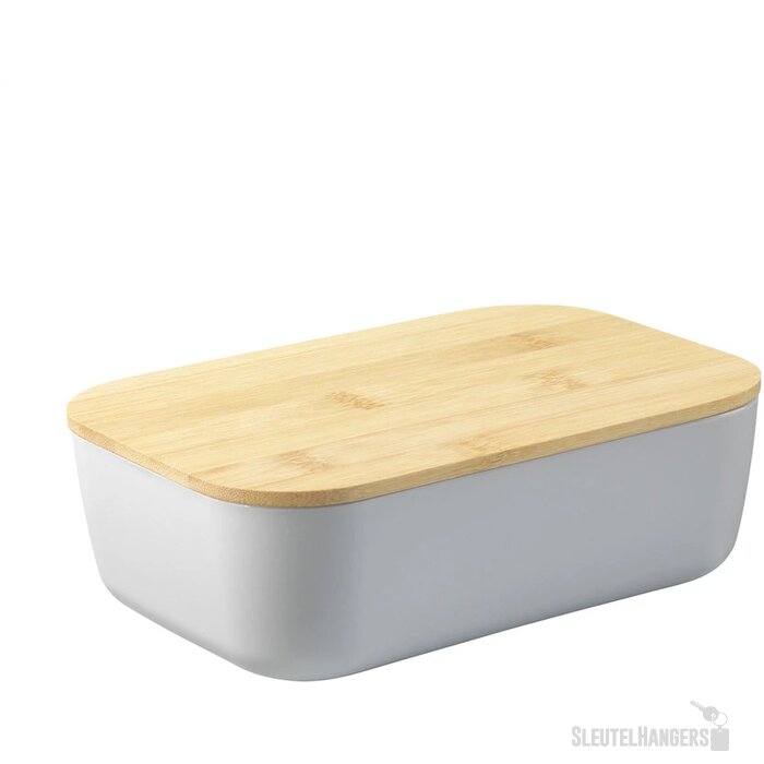 Royale Lunchbox Met Bamboe Deksel Grijs