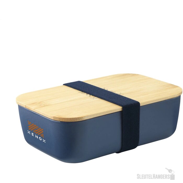Royale Lunchbox Met Bamboe Deksel Blauw