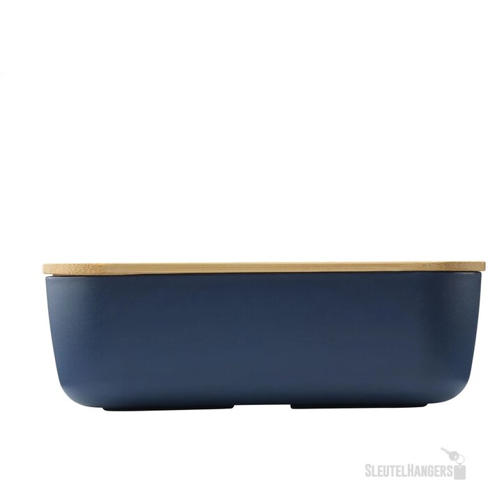 Royale Lunchbox Met Bamboe Deksel Blauw