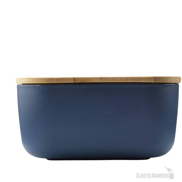 Royale Lunchbox Met Bamboe Deksel Blauw