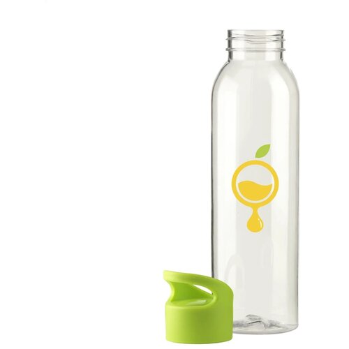 Kunststof Waterfles Met Schroefdop (650 Ml) Transparant/Groen