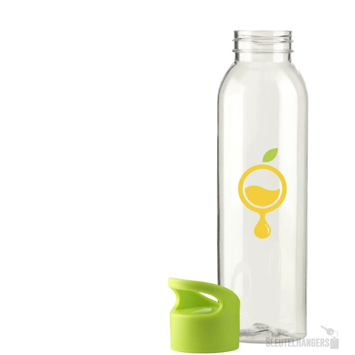 Kunststof Waterfles Met Schroefdop (650 Ml) Transparant/Groen