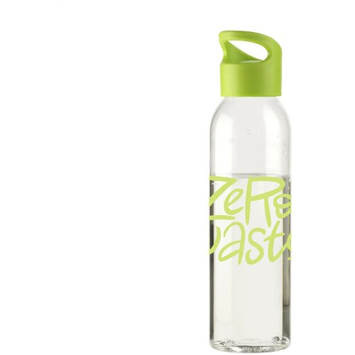 Kunststof Waterfles Met Schroefdop (650 Ml) Transparant/Groen